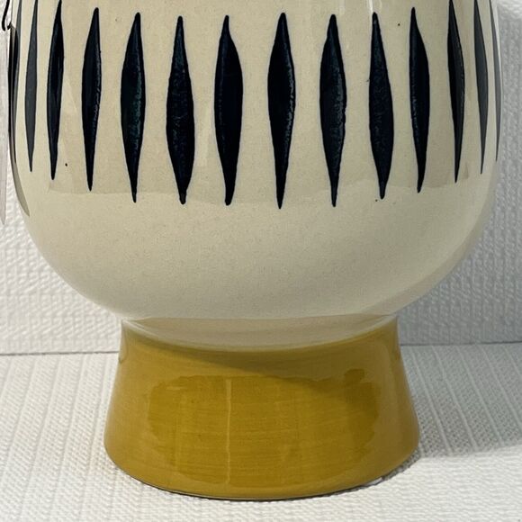 Bulgy Eye Face Ceramic Pedestal Planter Flower Pot Multi Tall Handcrafted - Picture 10 of 16